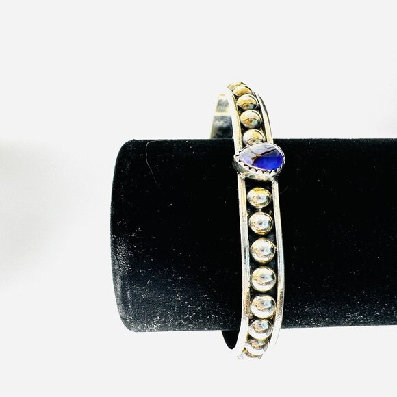 HaDa Sterling Silver Bracelet — Purple  Mojave Turquoise Cuff — NWT - Picture 1 of 13